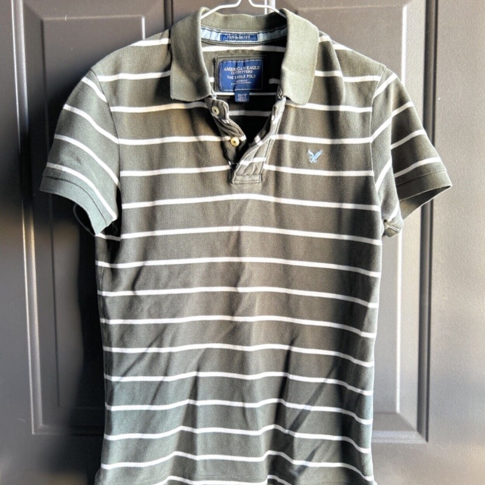 American Eagle Outfitters Vintage Fit Polo Shirt Men XS Green Short Sleeve
